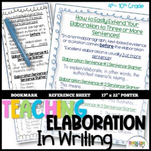 Teaching Elaboration Writing Activity & Worksheets