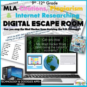 MLA Citations & Plagiarism Digital Escape Room