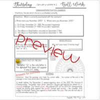 January Bell Ringers Bell Work Daily Homework Winter - English, Oh My!