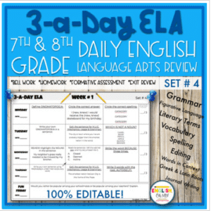 3-a-Day ELA {SET 4}-English Language Arts Review