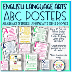English Language Arts ABC Posters, Classroom Decor