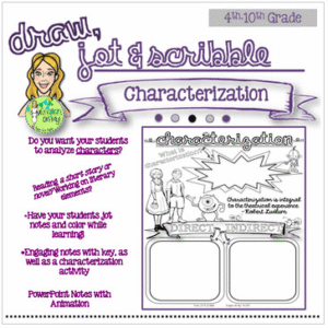 Characterization-Draw, Jot, & Scribble, Coloring Notes