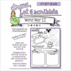Anne Frank World War II Jot, & Scribble, Coloring Notes