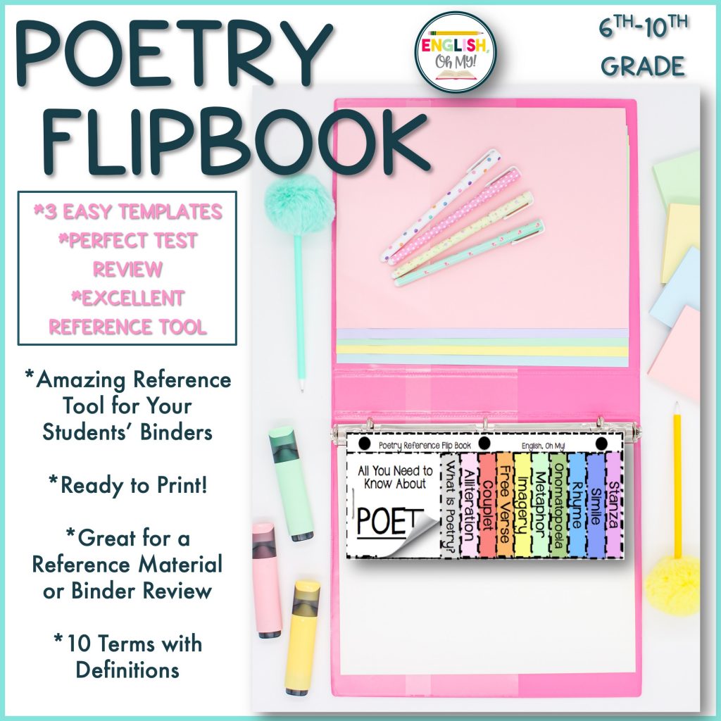 Flip Book-Poetry Terms-Great Reference Material! - English, Oh My!