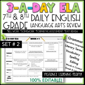 3-a-Day ELA {SET 2}-Weekly Review Worksheets