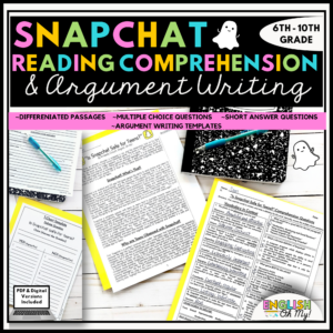 Snapchat Reading Comprehension and Argument Writing Activity