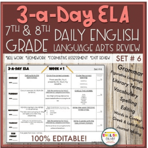3-a-Day ELA {SET 6}-Weekly Review Worksheets