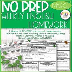 March No Prep Weekly Homework