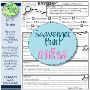 Scavenger Hunt for ANY Piece of Literature