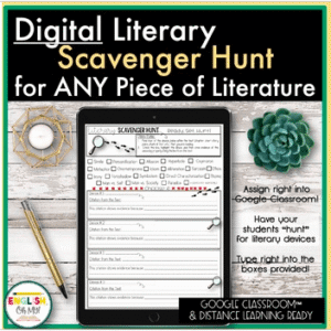 Digital Literary Scavenger Hunt for ANY Piece of Literature