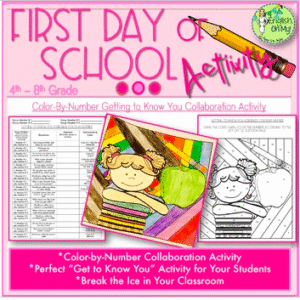 First Day of School Color by Number