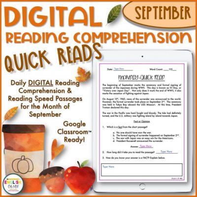 Digital Reading Comprehension Quick Reads