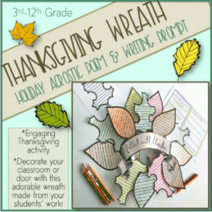 Thanksgiving Acrostic Poem & Writing Activity