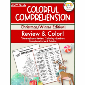 Christmas/Winter Homophone Coloring Activity