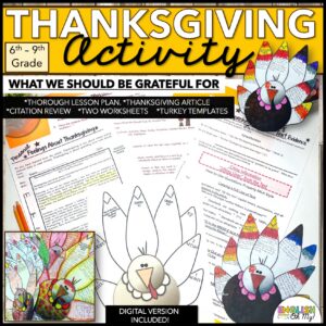 Thanksgiving Reading Craftivity
