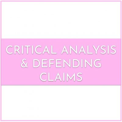 Critical Analysis & Proving Claims