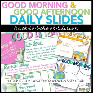 Daily Agenda Slides: Back to School Edition