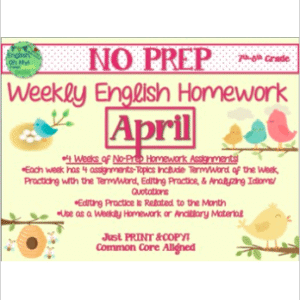 April NO PREP Homework