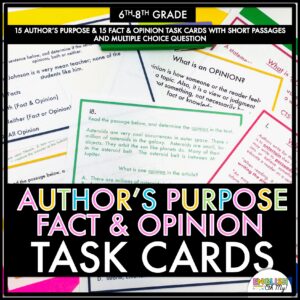 Authors Purpose Task Cards