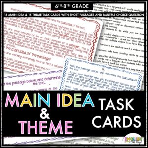 Main Idea and Theme Task Cards