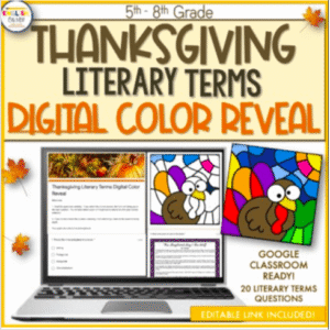 Thanksgiving Literary Terms Digital Color Reveal