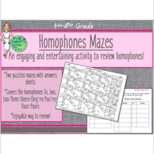 Homophones Review Puzzles