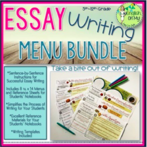 Essay Writing Menus Bundle