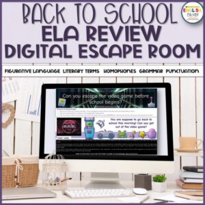 Back to School ELA Review Digital Escape Room