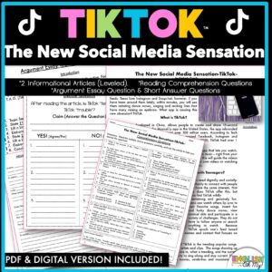 "The New Social Media Sensation-TikTok™" Article & Activities