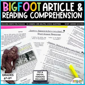 Bigfoot Reading Comprehension Passage