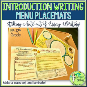 Introduction Writing-Placemats and Reference Sheets