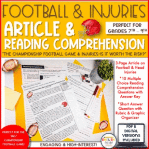 Football & Injuries Article & Reading Comprehension