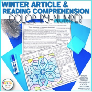 Winter Article Color By Number