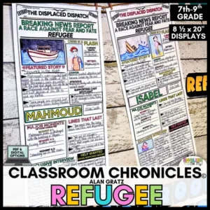 Refugee Classroom Chronicles Newspaper Project Novel Study ELA Project 7th 8th 9
